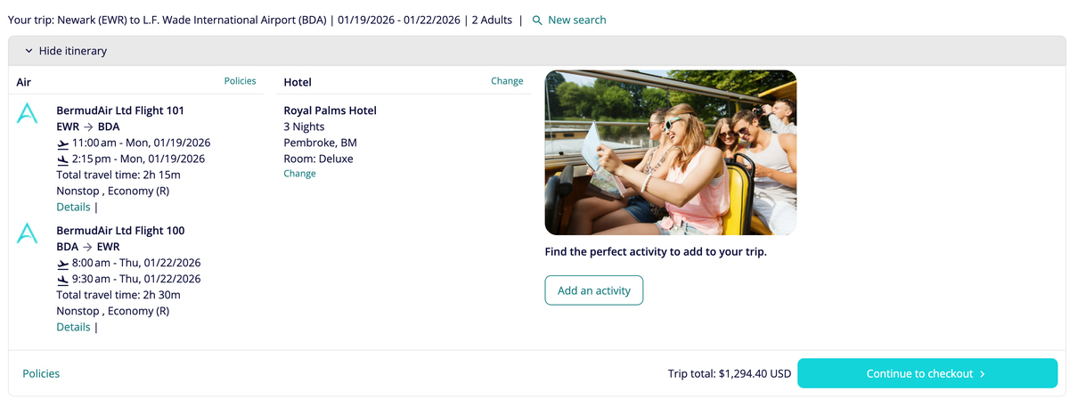 BermudAir Holidays Royal Palm Hotel January