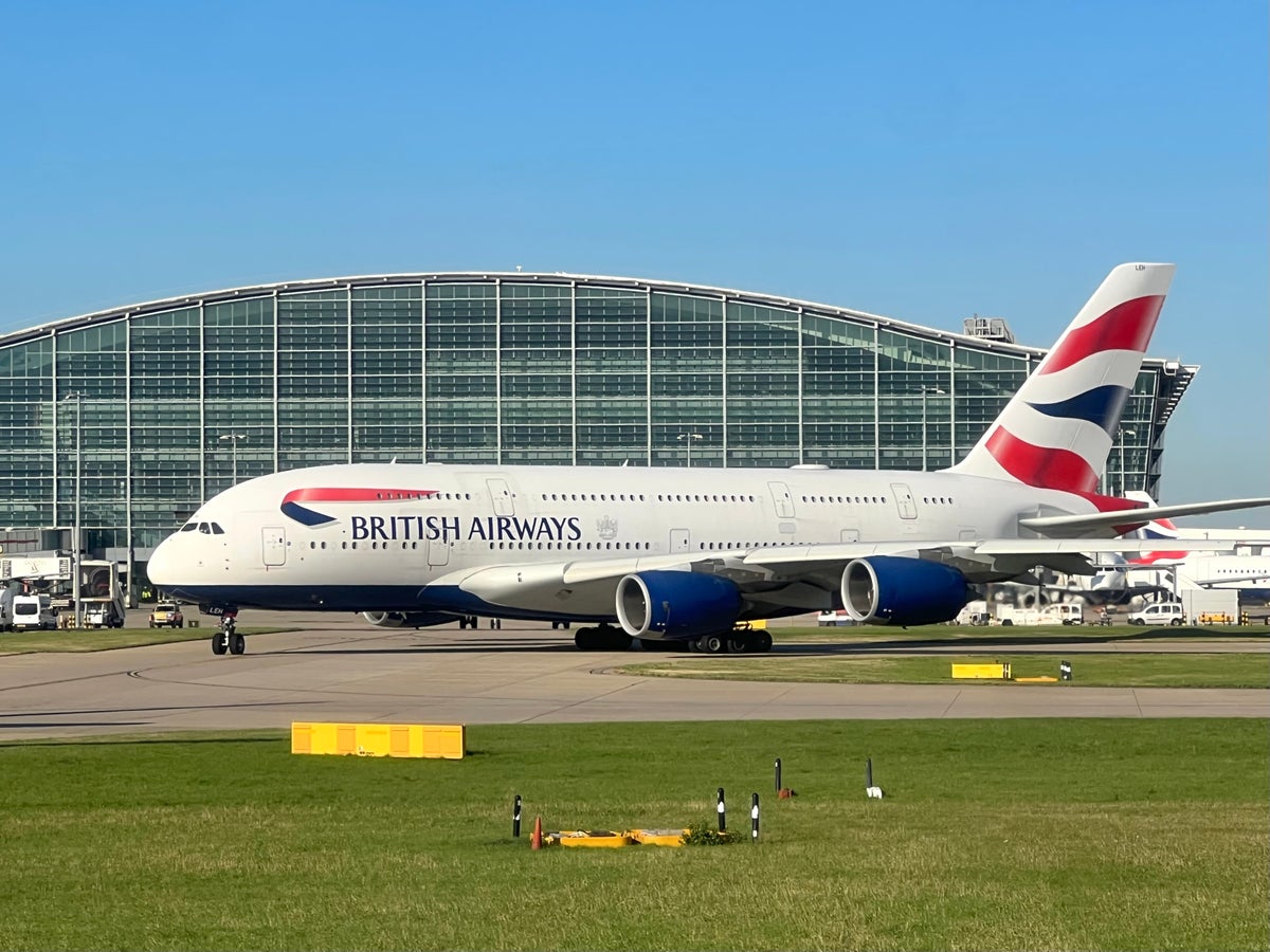 British Airways Airbus A380 at London Heathrow LHR
