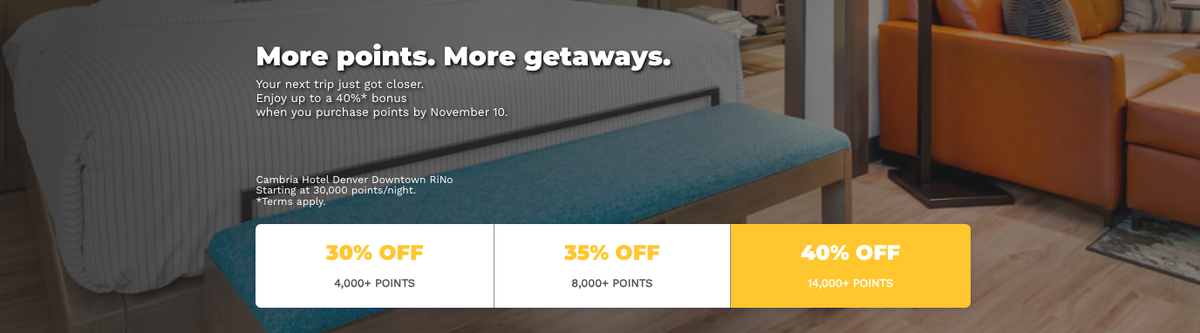 Buy Choice points 40 bonus October 2025