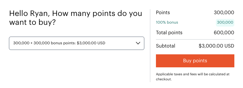Buy IHG points 100 bonus October 2025