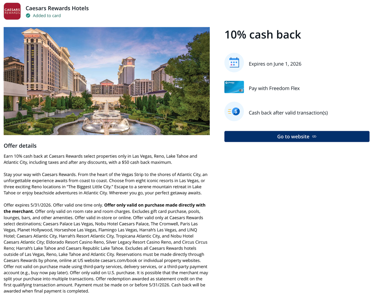 Chase Offer Caesars March 2026