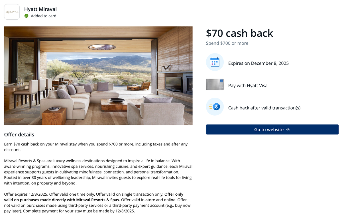 Chase Offer Miraval