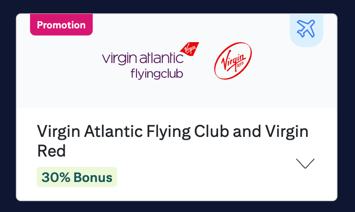 Citi to Virgin Atlantic 30 transfer bonus Citi to Virgin Atlantic 30 transfer bonus