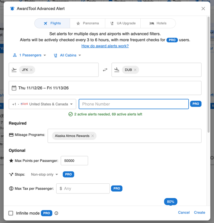 Creating An Alert in Award Tool Creating An Alert in Award Tool