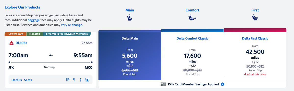 Delta pricing award sale