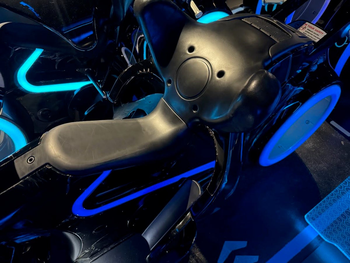 Disney World Tron bike seat close Disney World Tron bike seat close