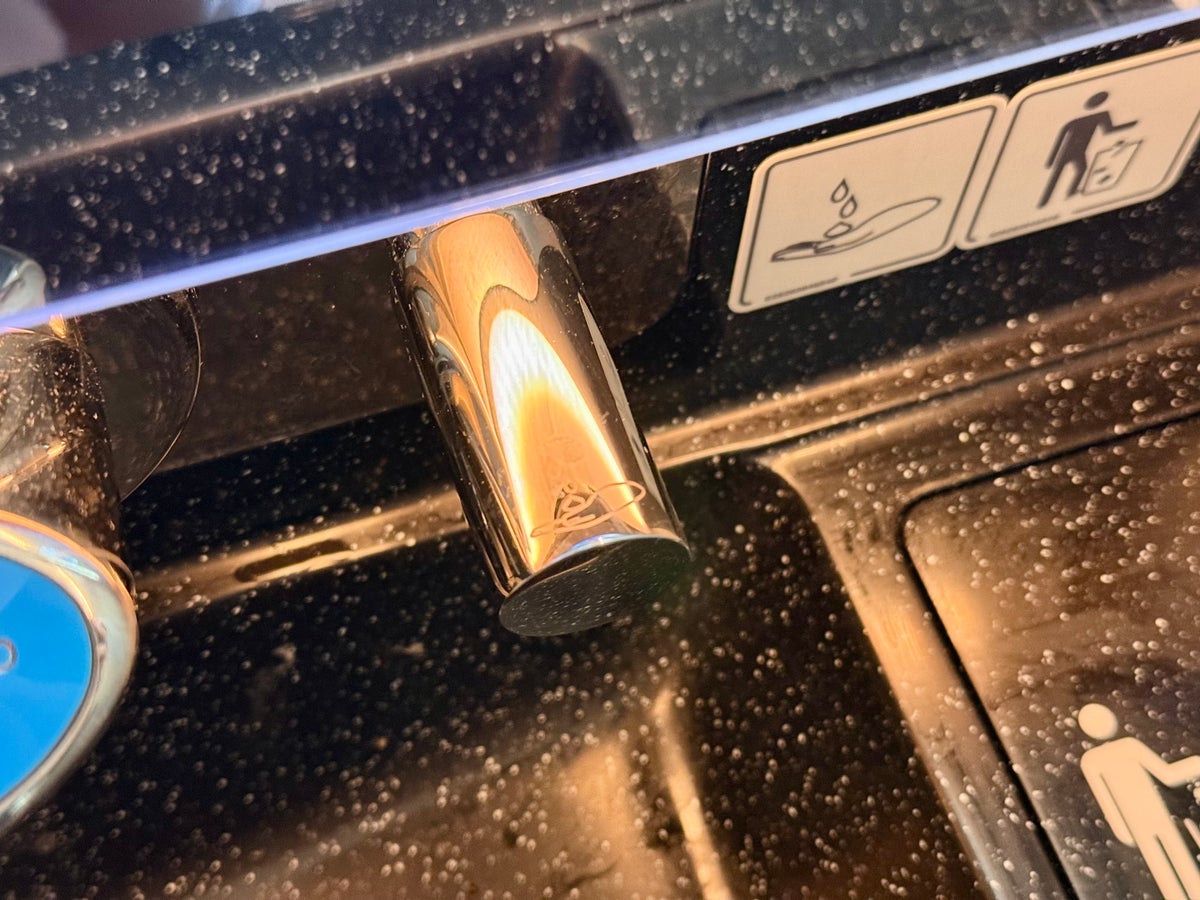 Etihad Airbus A321LR business class bathroom sink Etihad Airbus A321LR business class bathroom sink