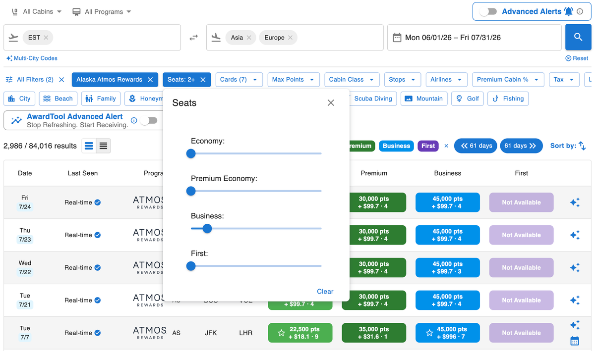Filtering An Award Tool Panorama Search