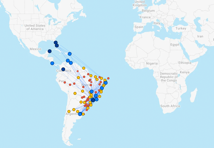 GOL route map