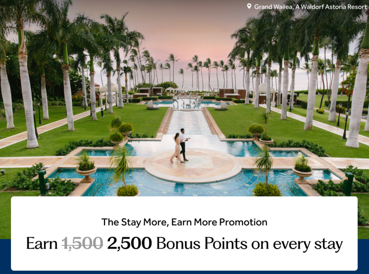 Hilton 2500 bonus points promotion 2025