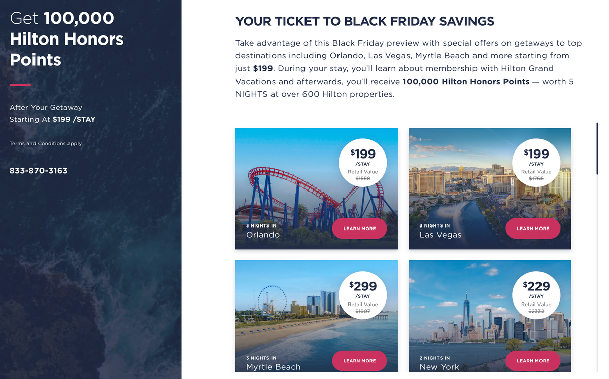 Hilton timeshare 100k offer