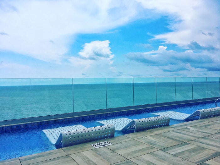 Swimming pool and clouds
