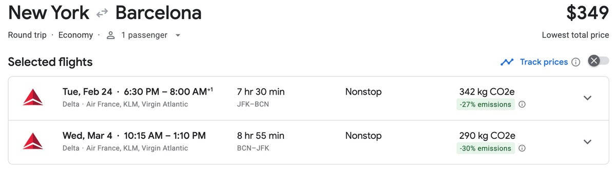 JFK BCN Delta