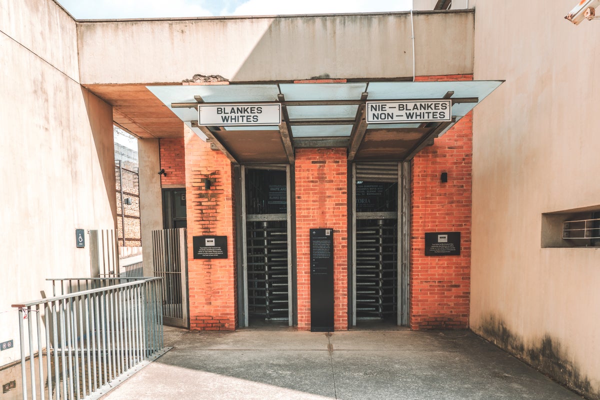 Johannesburg, South Africa Aparteid Museum entrance