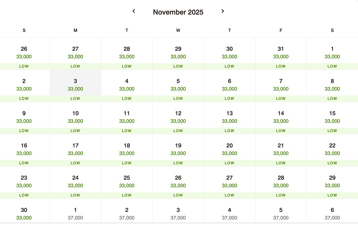 Moxy Tulum Points rates