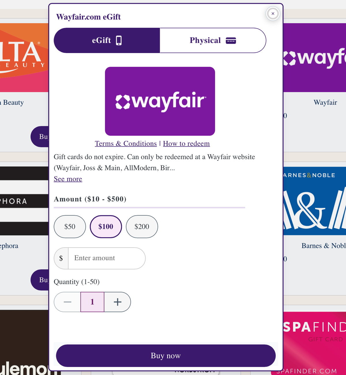 Purchasing a gift card with the Chase Sapphire Reserve Business card credit
