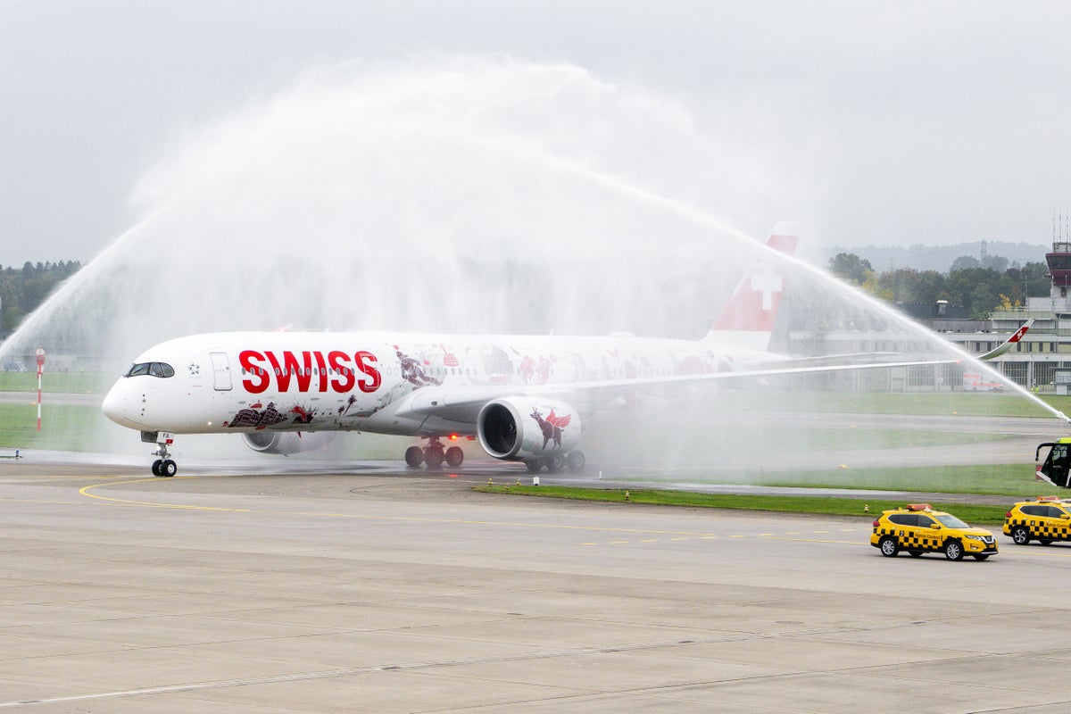 First arrival of the A350 900 HB IFA at Zurich Airport