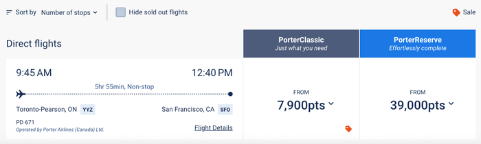 Screenshot 2025 10 27 at 10.47.23 AM Porter YYZ SFO