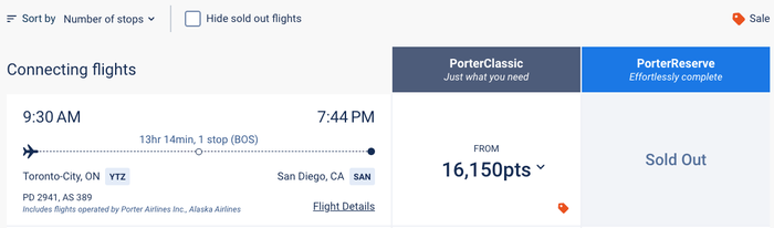 Screenshot 2025 10 27 at 10.54.52 AM Porter YTZ SAN