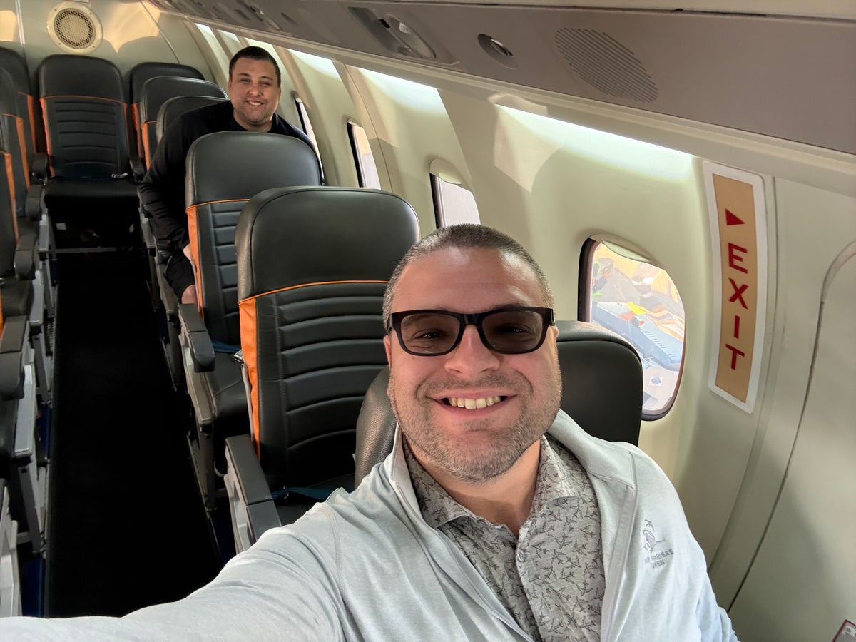 Selfie onboard Rex Saab 340
