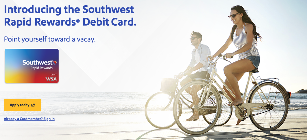 Southwest Debit Card application page Southwest Debit Card application page