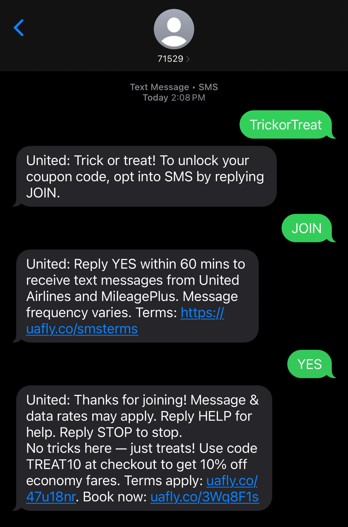 United Flash Sale Text Screen United Flash Sale Text Screen