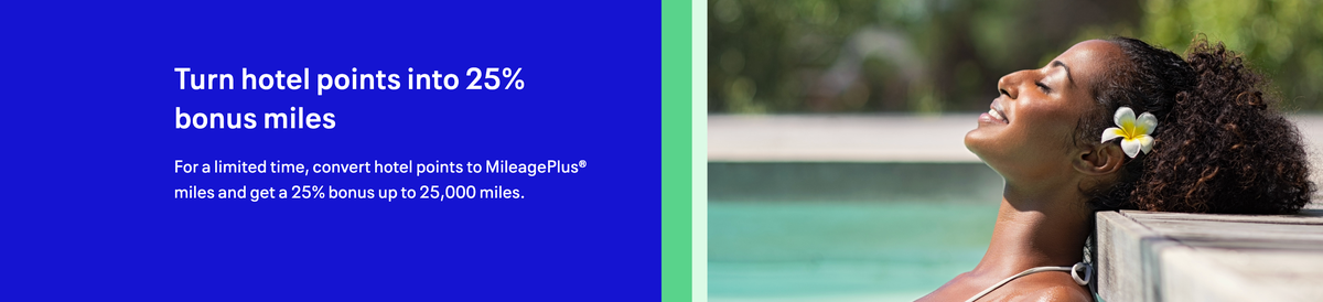 United hotel conversion 25 bonus October 2025