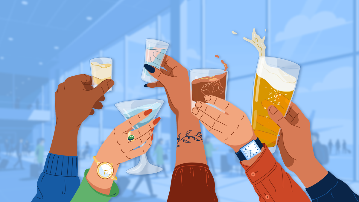 Header image for a blog about the U.S. airports where alcohol is most accessible.