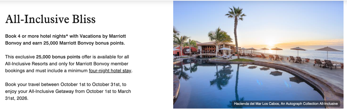 Vacations by Marriott 25k offer October 2025