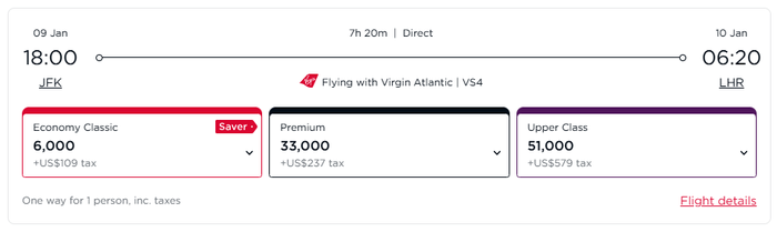 Virgin Atlantic point.me flight Virgin Atlantic point.me flight
