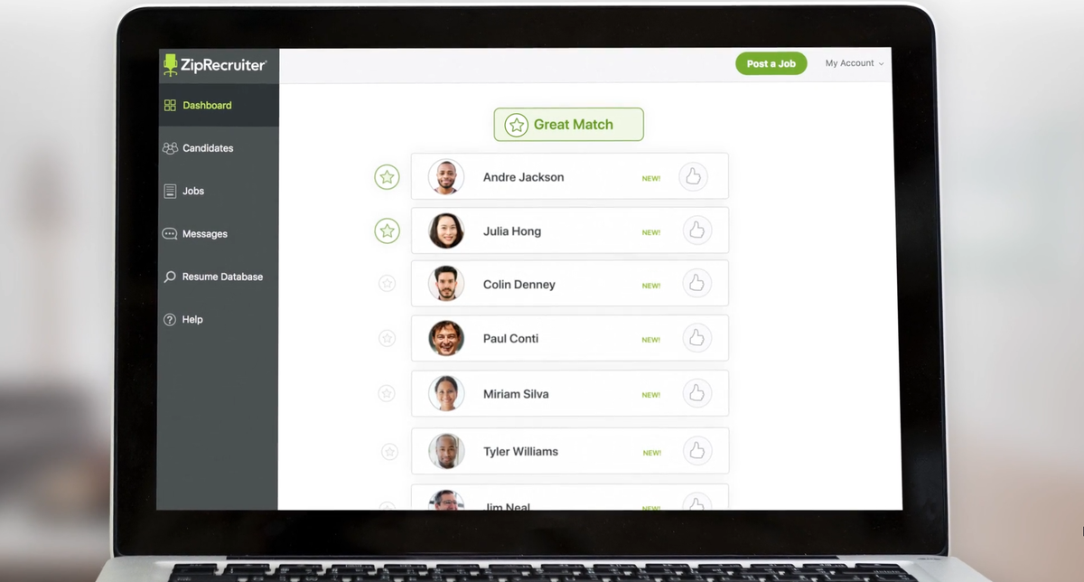 ZipRecruiter applications