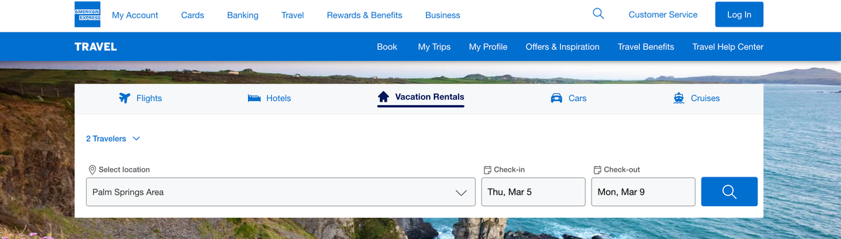 amex travel vacation rental