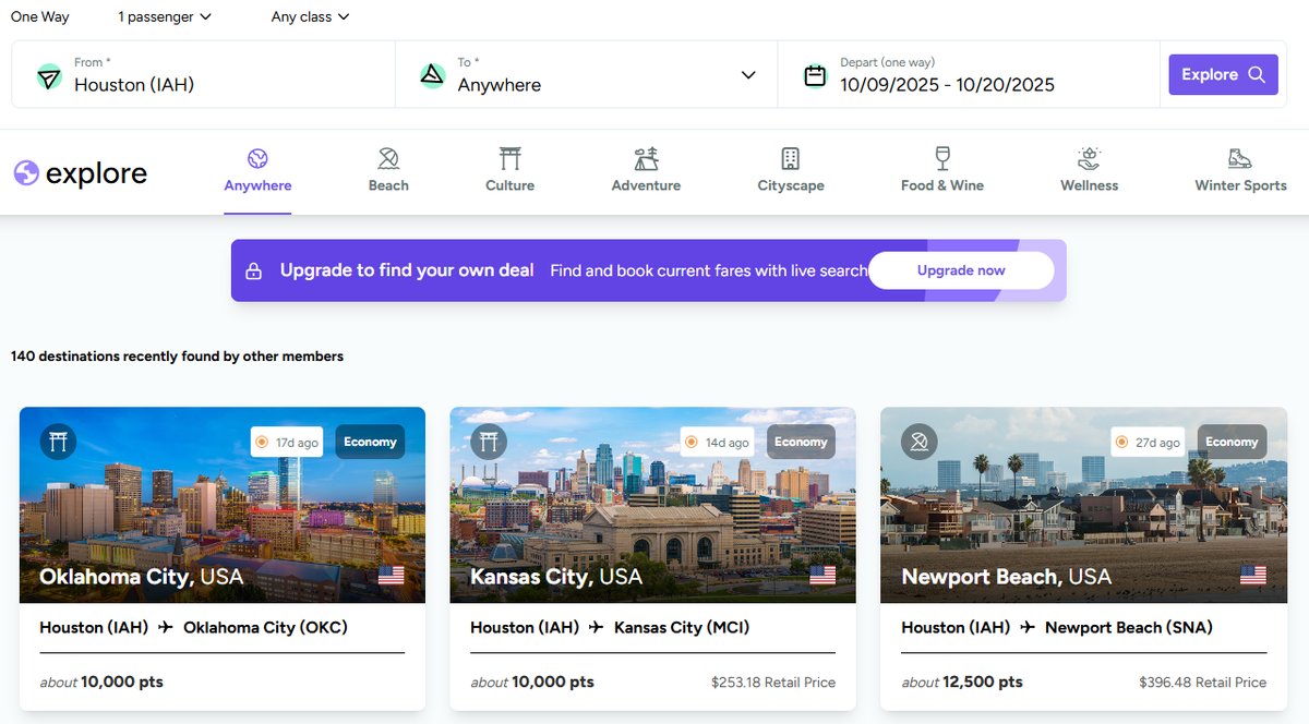 Point.me Explore point.me explore page
