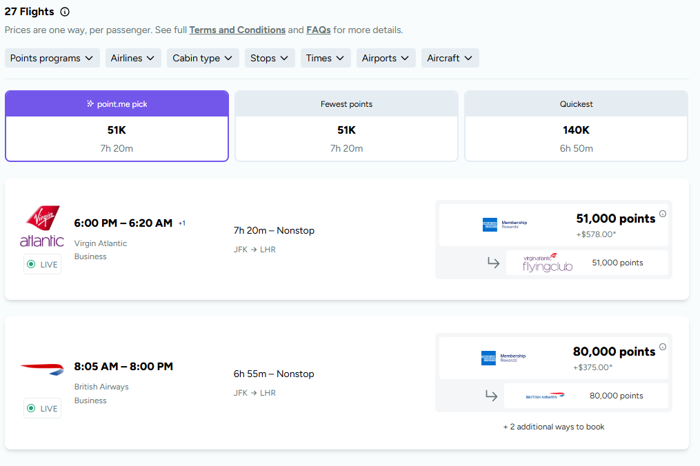 Point.me search results point.me flight search results