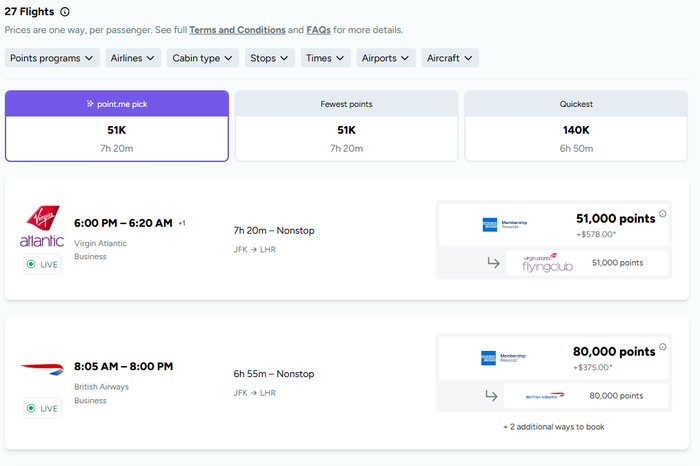 Point.me search results point.me flight search results