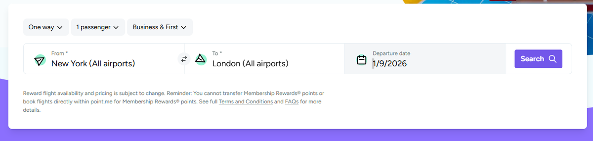 Point.me homepage point.me search
