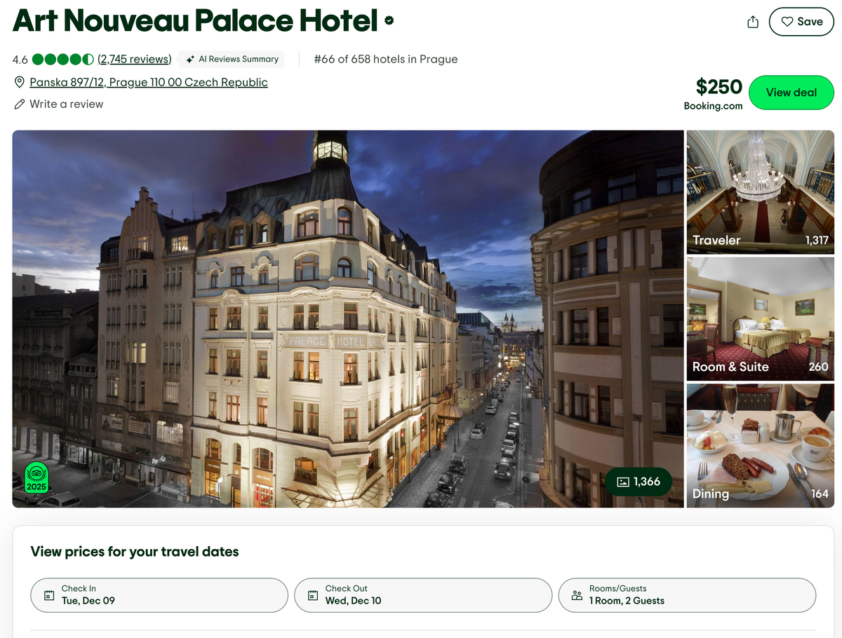 A Prague Hotel on TripAdvisor