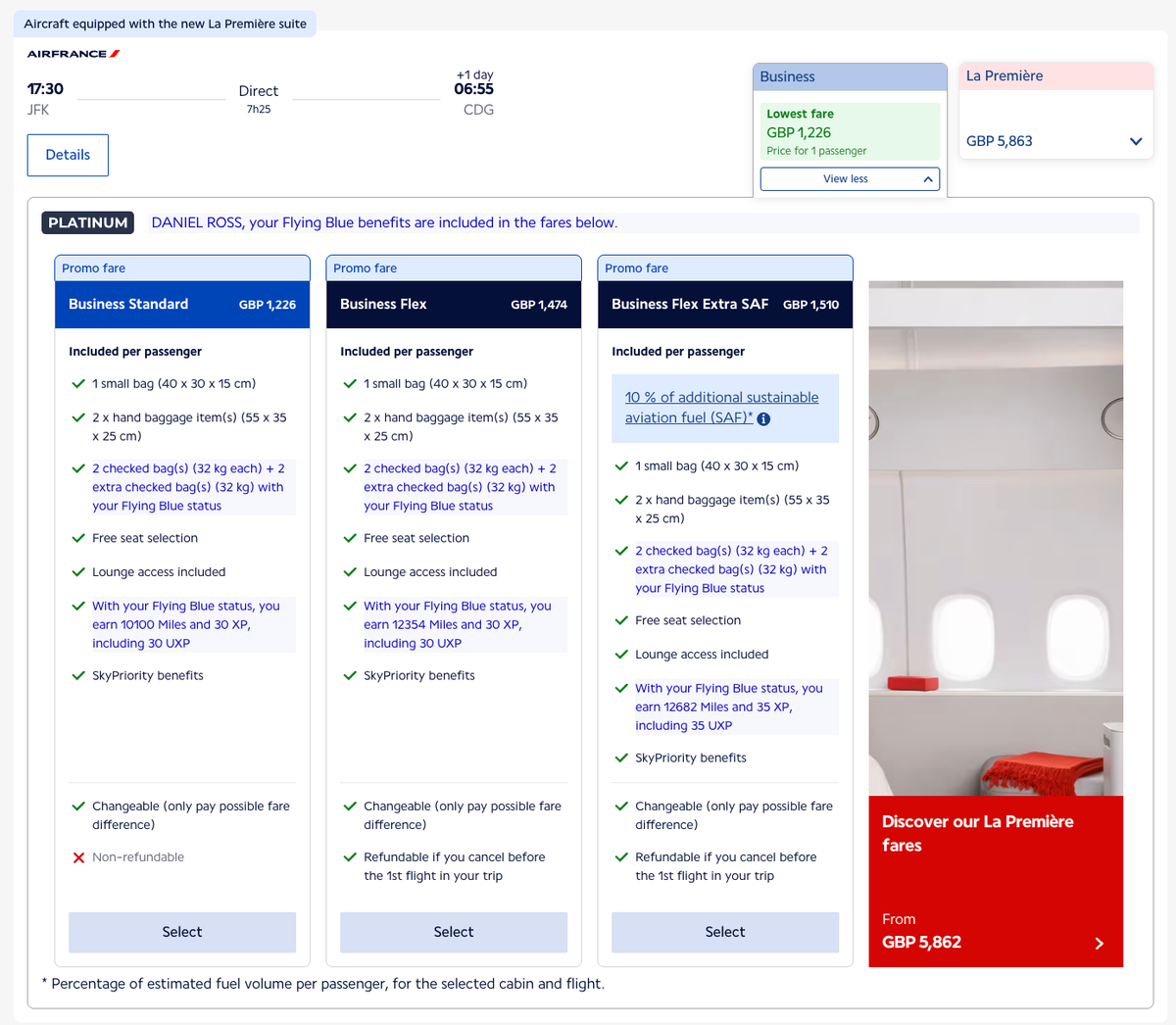 Air France unbundled fare XP earning Air France unbundled fare XP earning