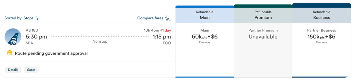 Alaska points booking to Rome Alaska points booking to Rome