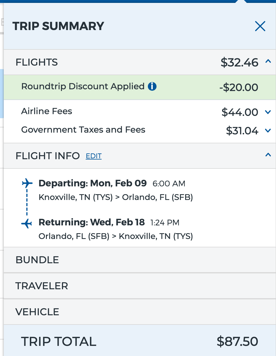 Allegiant Black Friday Sale fare price