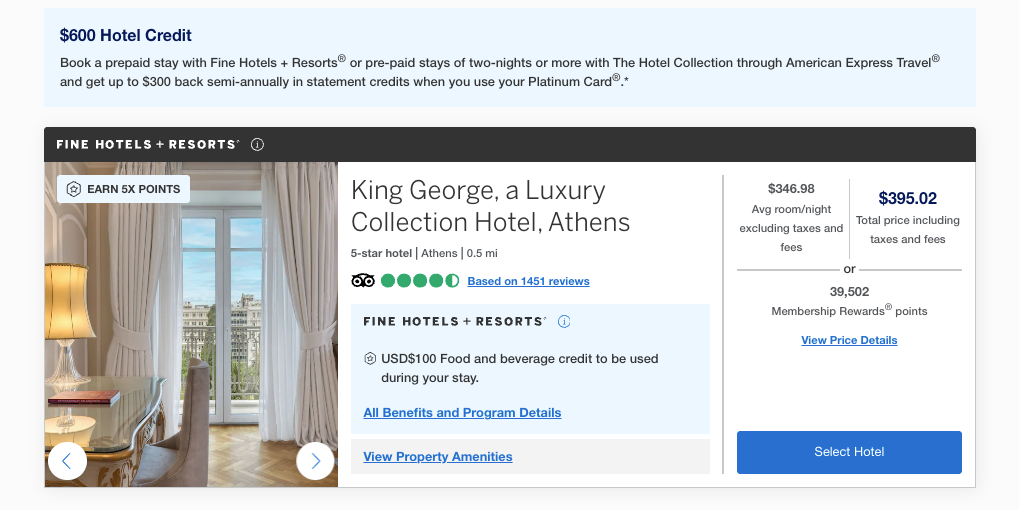 Athens Hotel Amex FHR