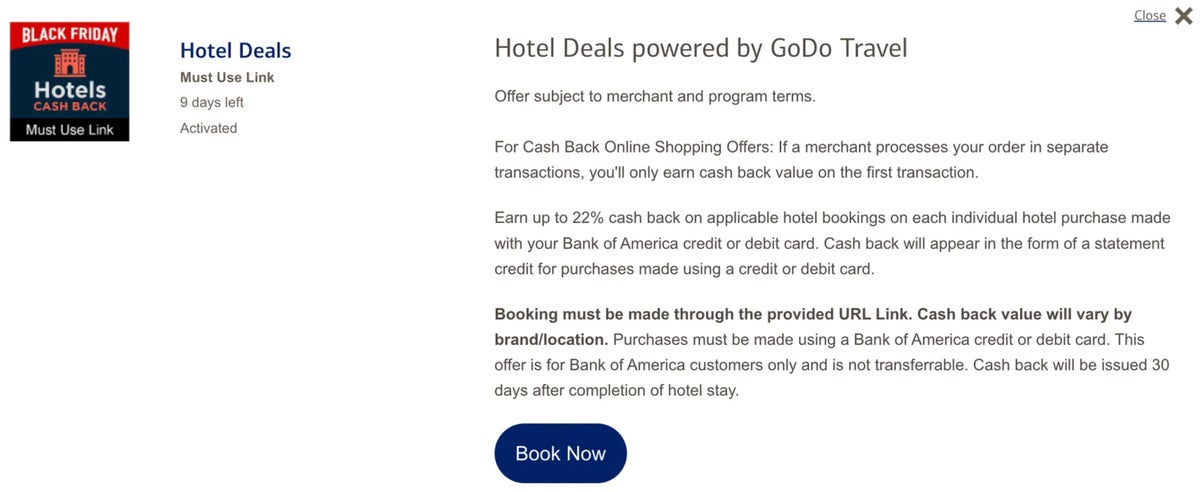 Bank of America BankAmeriDeal Black Friday