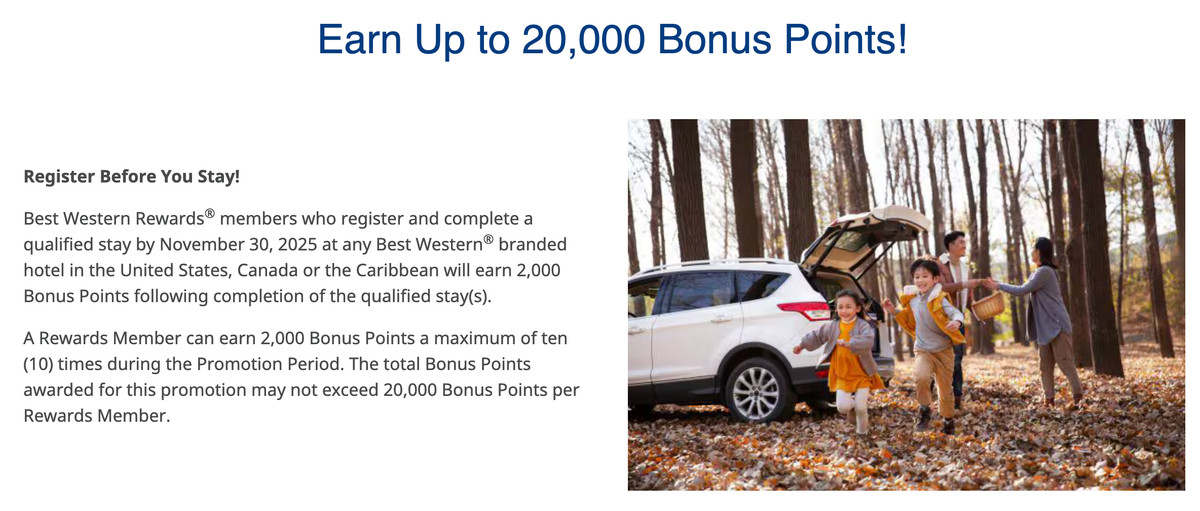 Best Western Rewards up to 20k North America