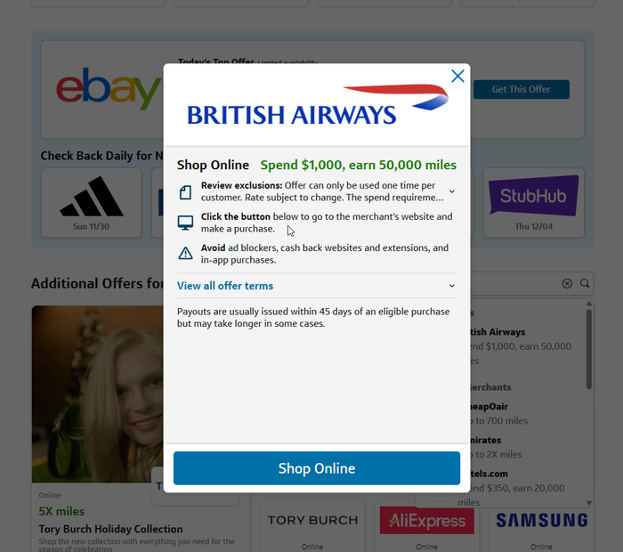 British Airways Capital One Offer 50k