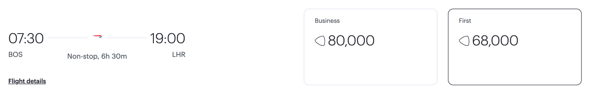 British Airways First Class Award