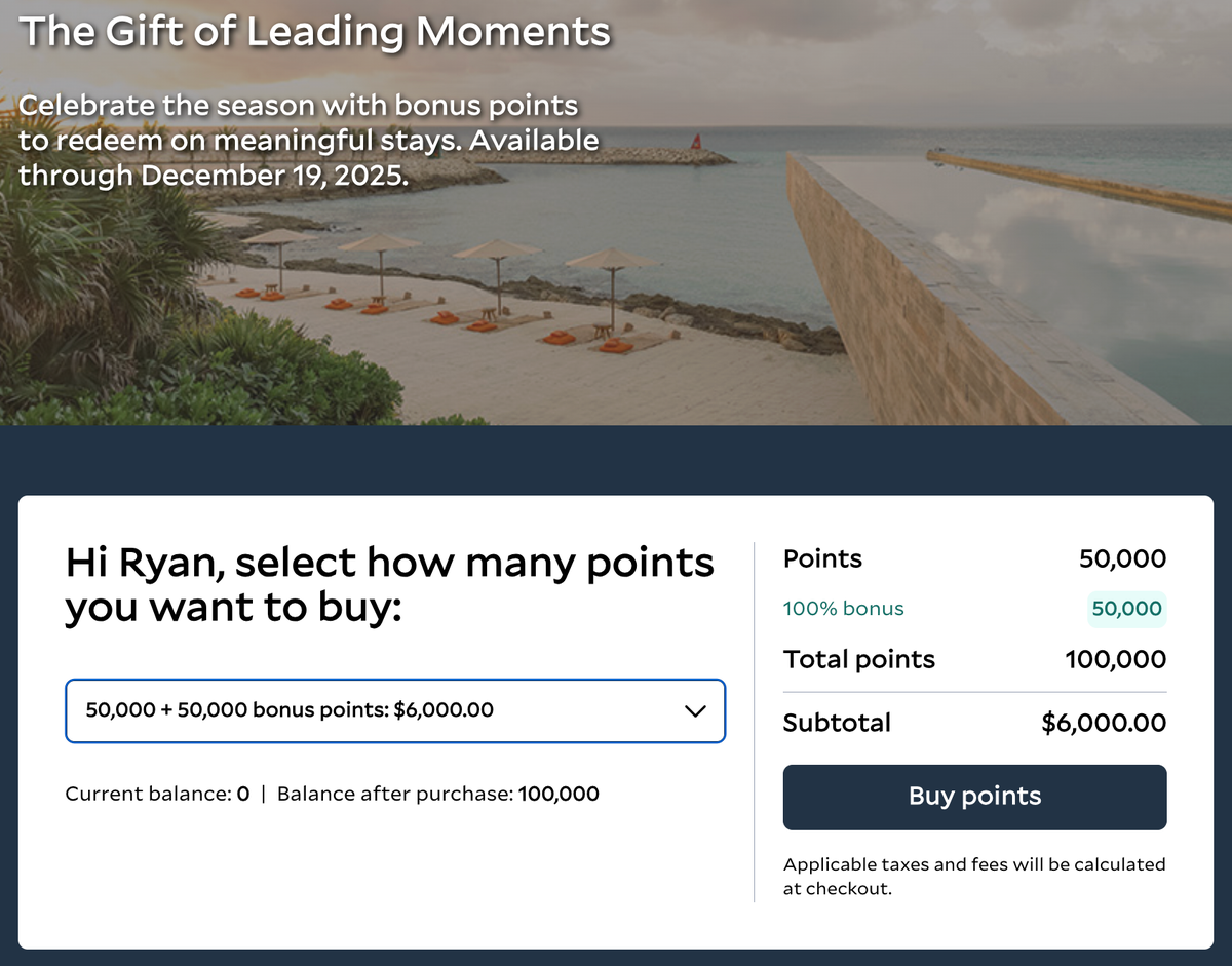 Buy Leaders Club points 100 bonus November 2025