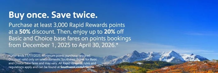 Buy Southwest points future discount November 2025