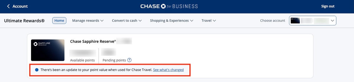 Chase Ultimate Rewards home page
