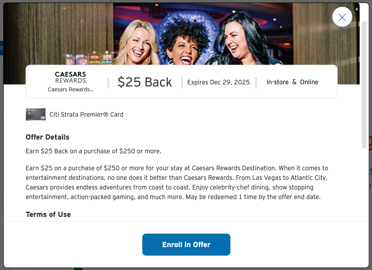 Citi Merchant Offer Caesars November 2025 Citi Merchant Offer Caesars November 2025