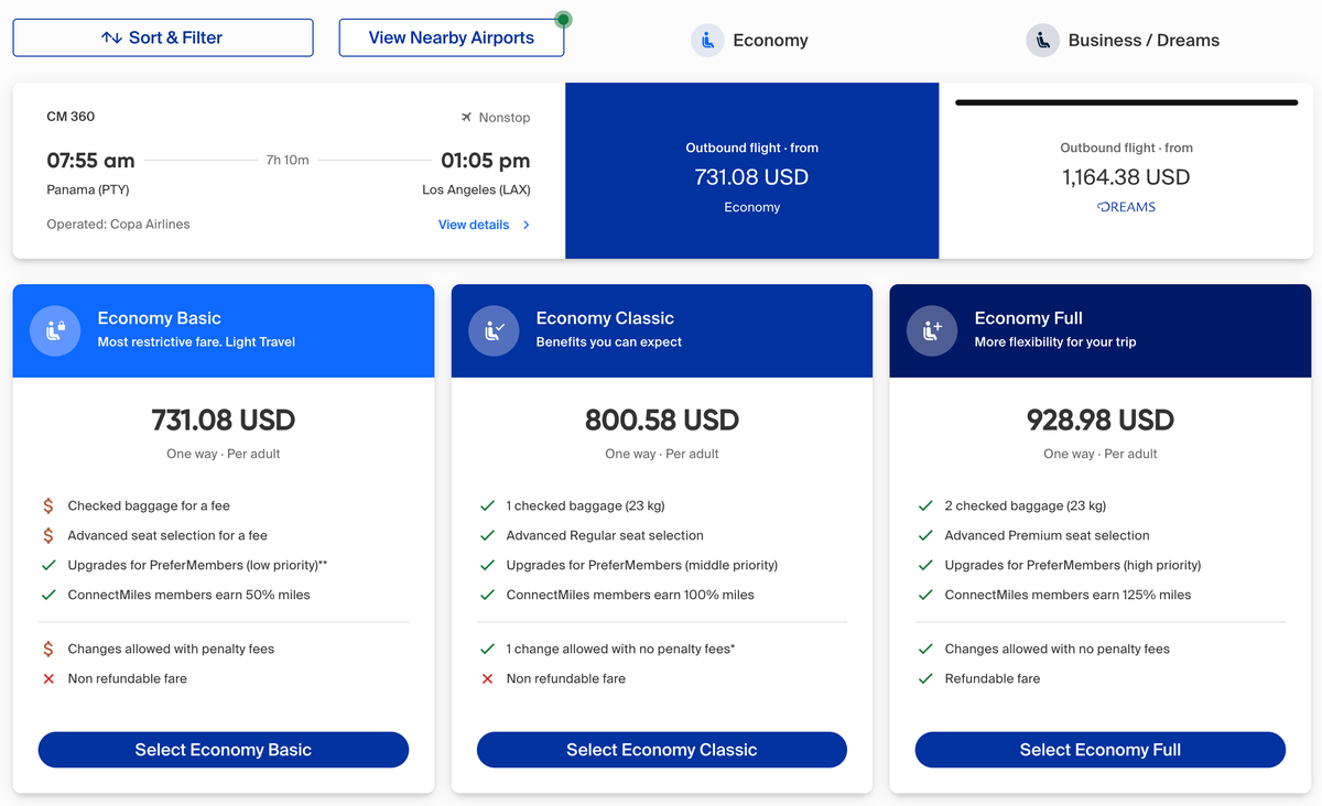 Copa fares PTY LAX Copa fares PTY LAX